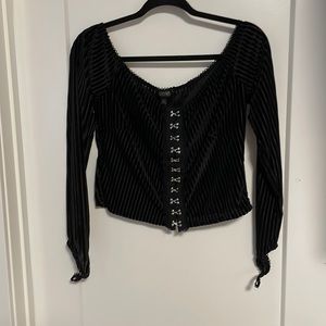 Mesh and velvet long sleeve widow/dolls kill